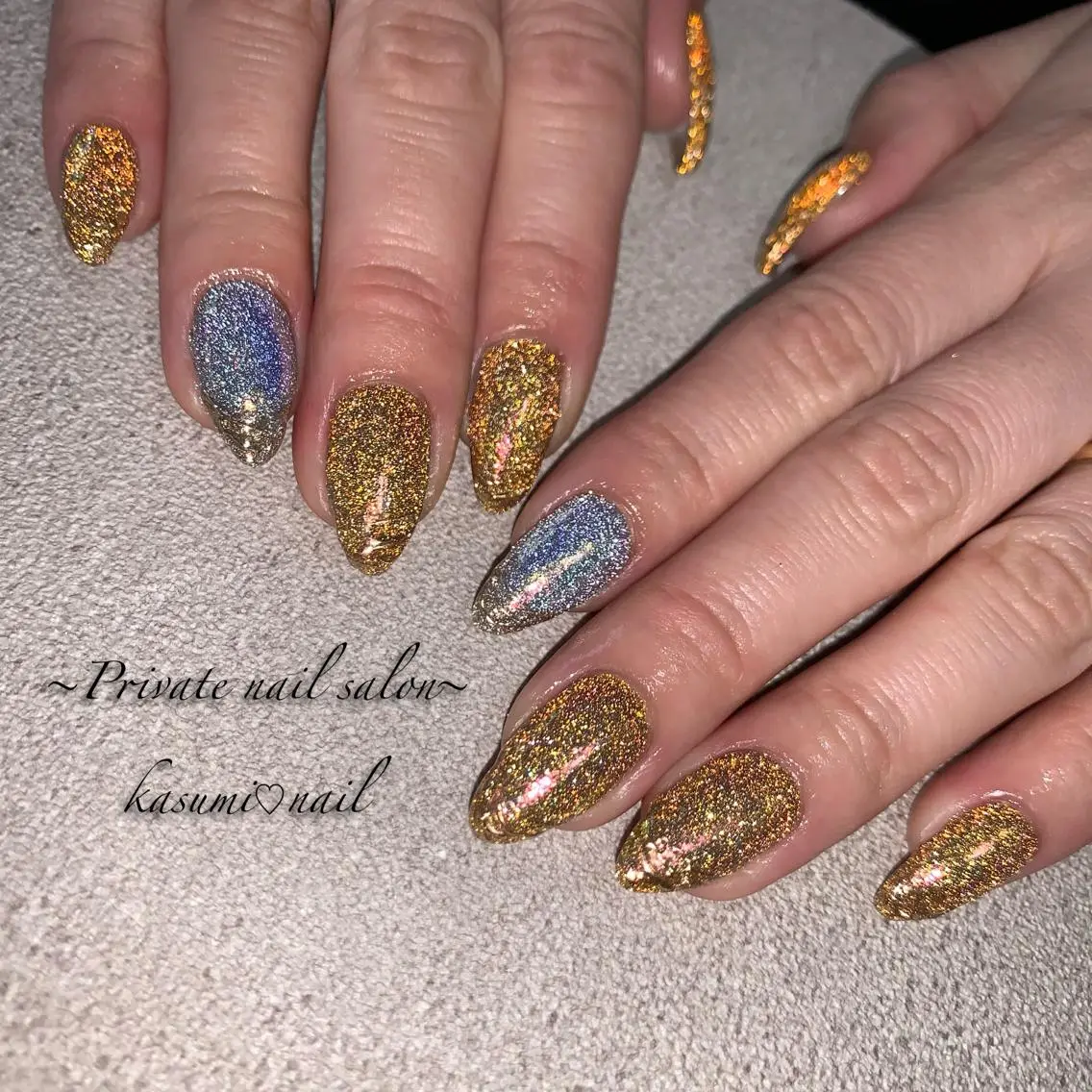 ネイル ラメ(グリッター) ミラーネイル ニュアンスネイル 冬ネイル KASUMI♡ Nailのネイルデザイン