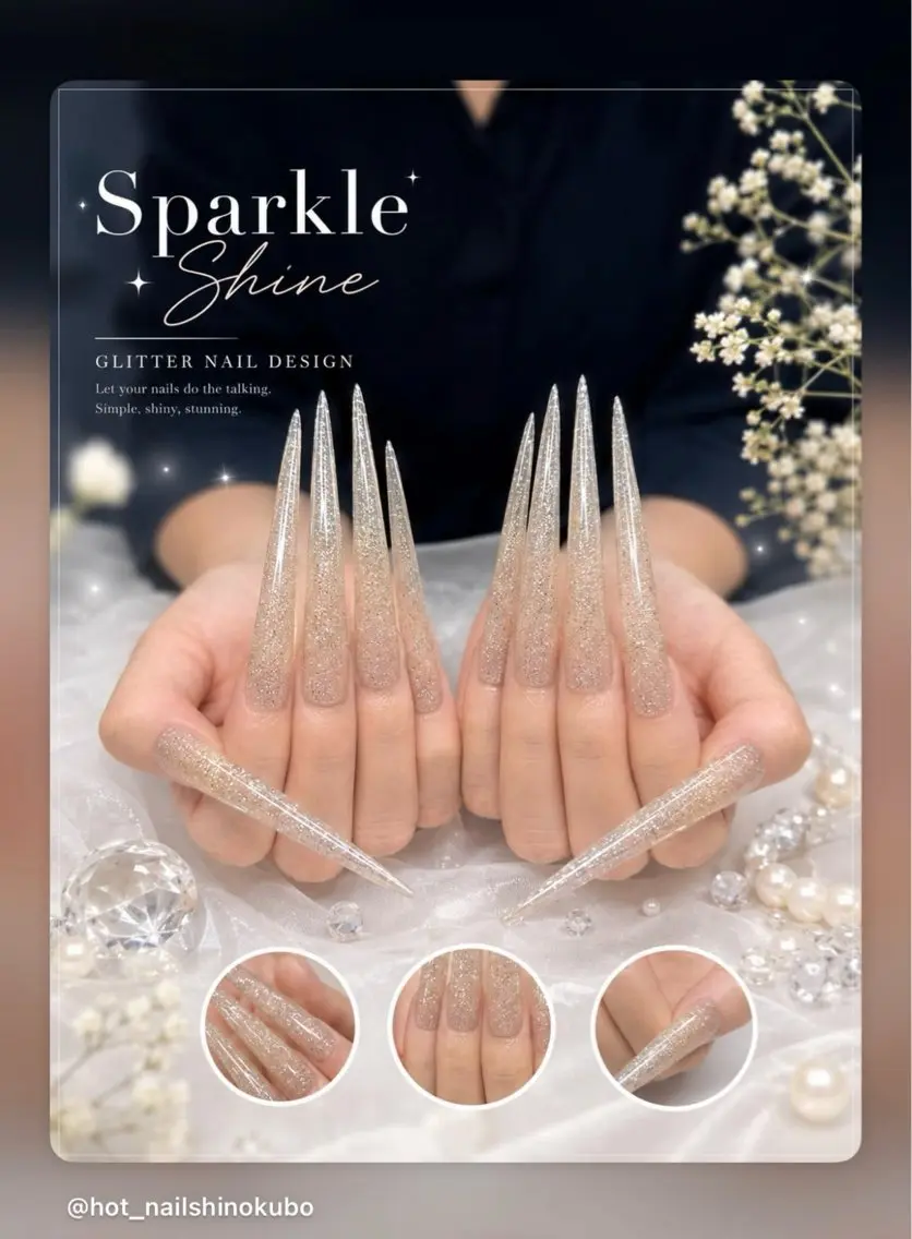 ネイル アートネイル オーロラネイル クリアネイル 長さ出し フレンチネイル ハンドネイル HOT Nail Salonのネイルデザイン
