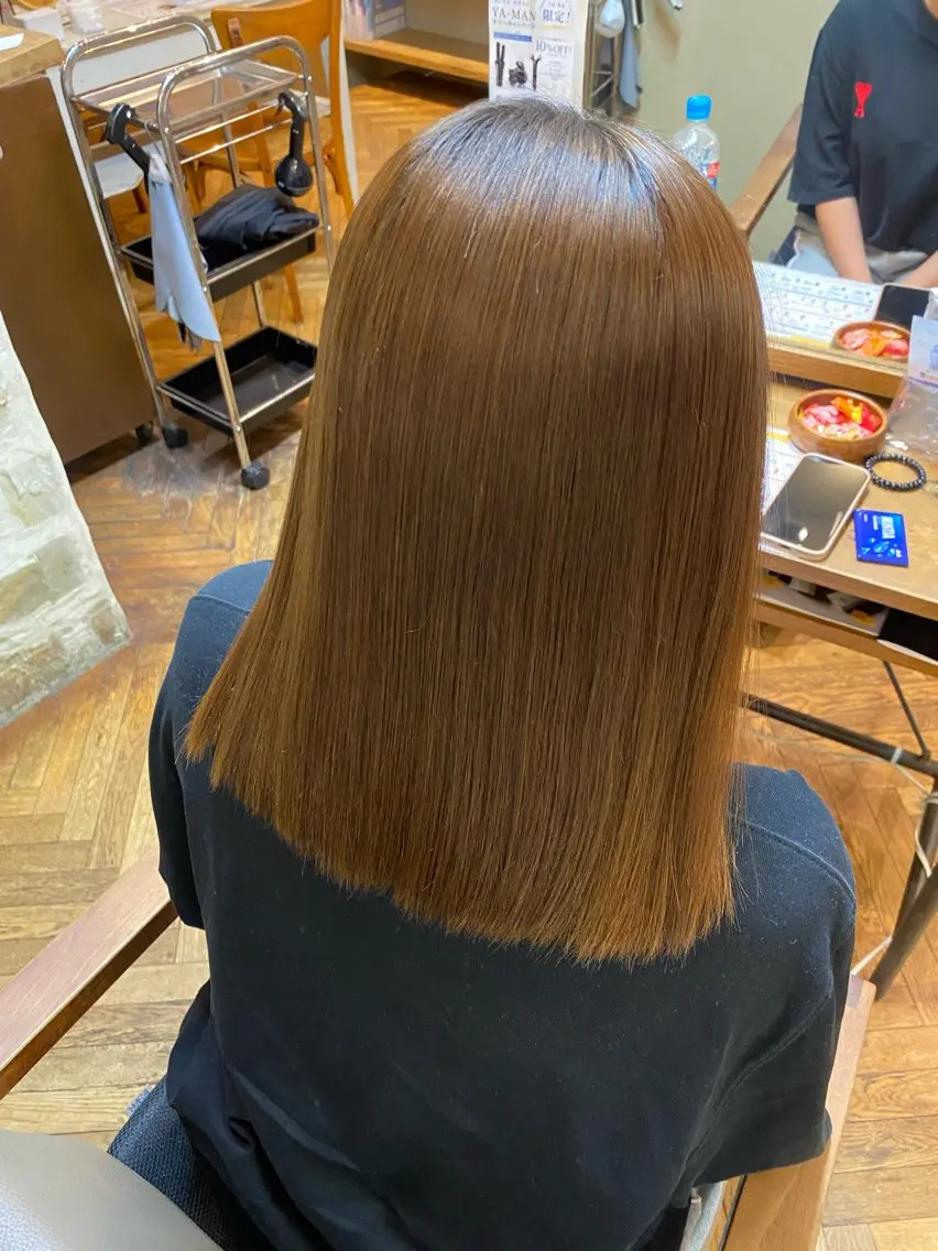ミディアム カラー カット ヘアカラー トリートメント 透明感カラー/ 小顔レイヤー/ミヅキのヘアスタイル