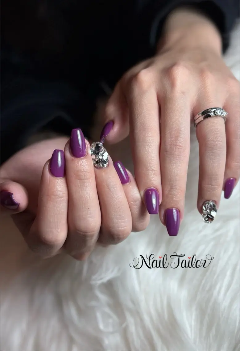 ネイル パープル ハンドネイル NailTailor ネイルテイラーのネイルデザイン