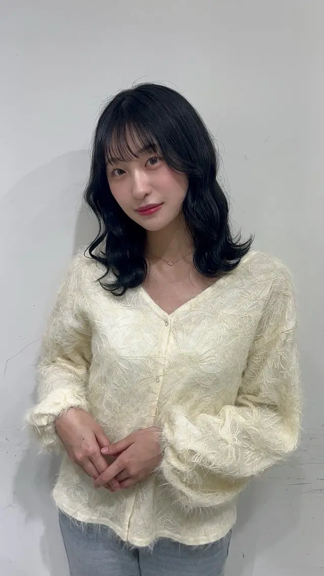 ミディアム ヘアカラー 韓国風ヘア さらのヘアスタイル