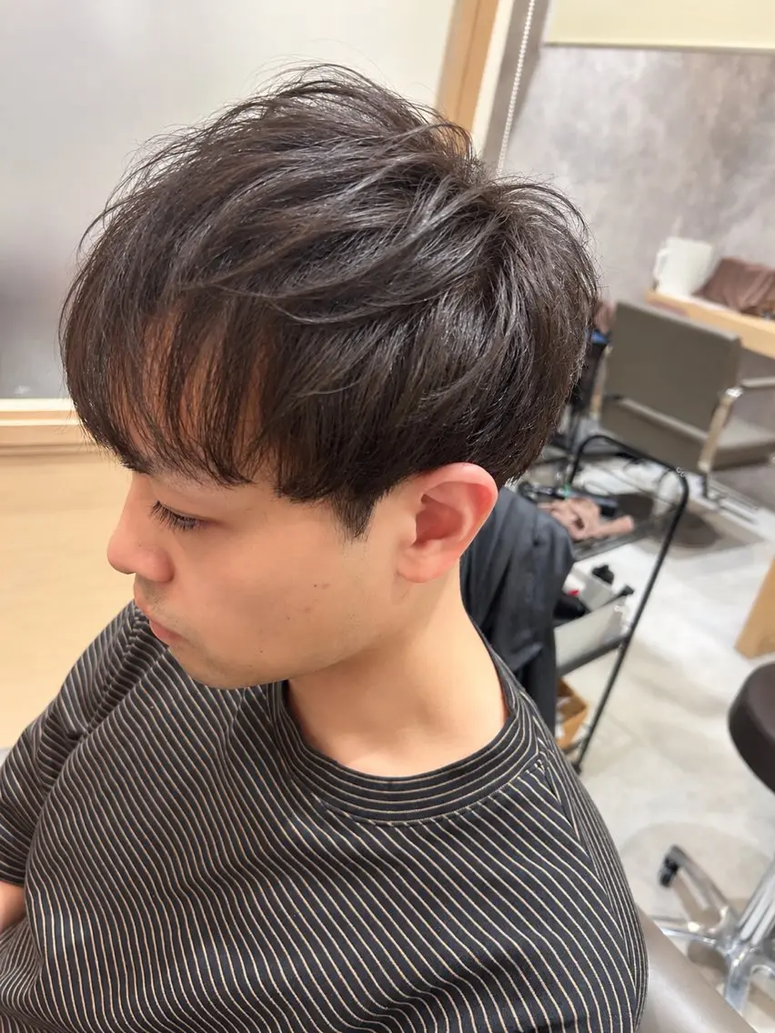ショート メンズ メンズパーマ カット トリートメント ヘッドスパ 久木原 ゆりのヘアスタイル