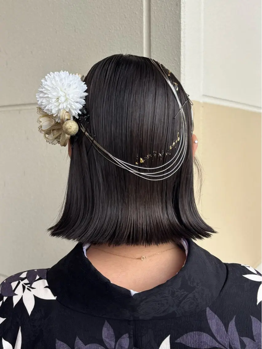 ショート ヘアアレンジ 卒業式のヘアスタイル 權軒 真尋 /モデル様募集中のヘアスタイル