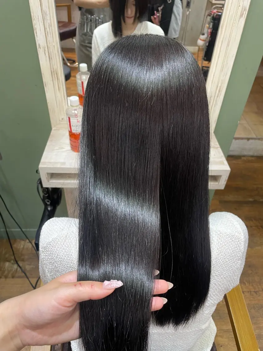 セミロング カラー 透明感カラー 縮毛矯正 カット ヘアカラー 縮毛矯正 トリートメント 極艶透明感カラー🐰 髪質改善/出雲つぐみのヘアスタイル