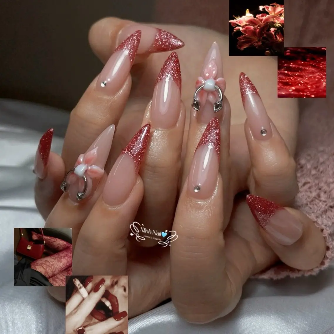 ネイル チークネイル 桜ネイル 長さ出し フットネイル ジェルネイル ハンドネイル XIINH NAIL SALONのネイルデザイン
