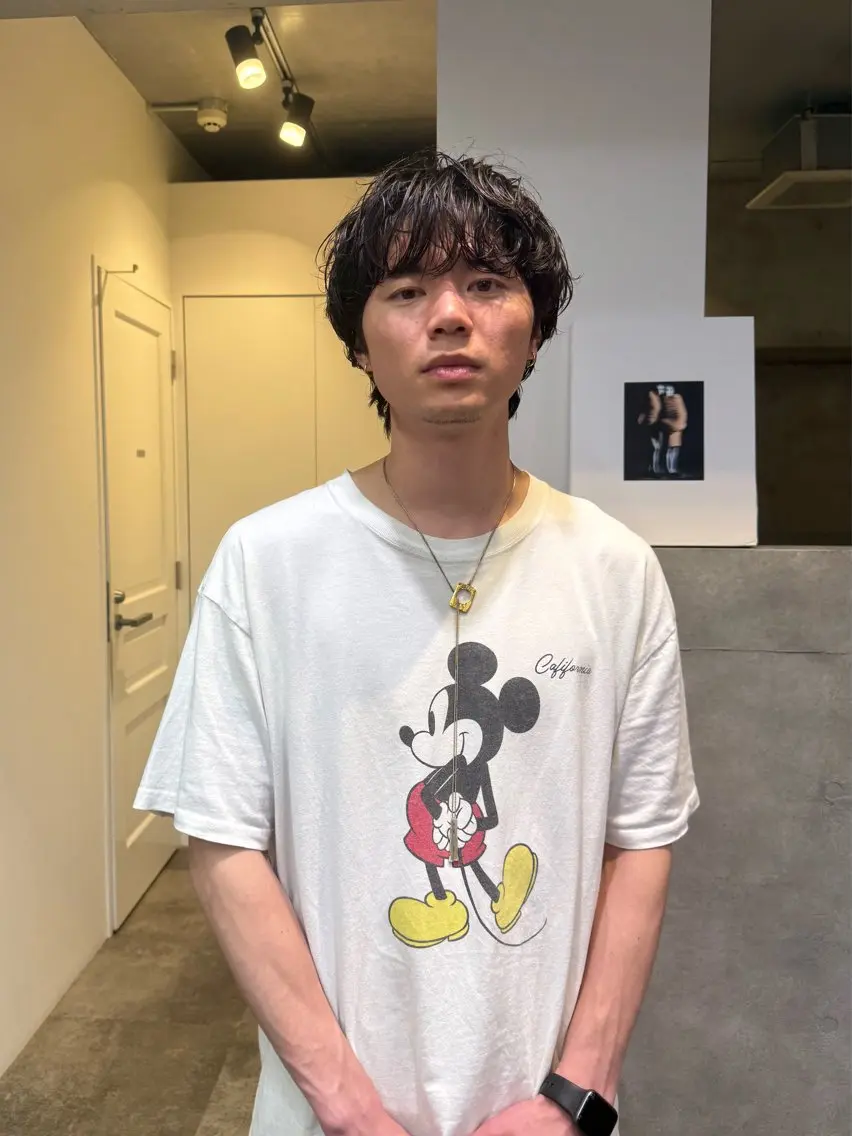 ショート パーマ メンズ メンズパーマ くせ毛 艶髪施術 関谷ヒュウのヘアスタイル