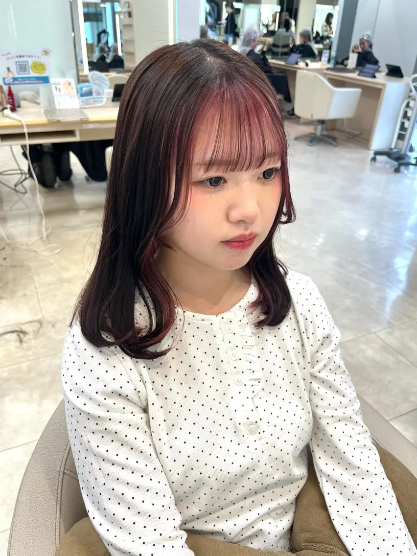 ミディアム カラー 暖色/ブリーチカラー 🎀 M i k uのヘアスタイル