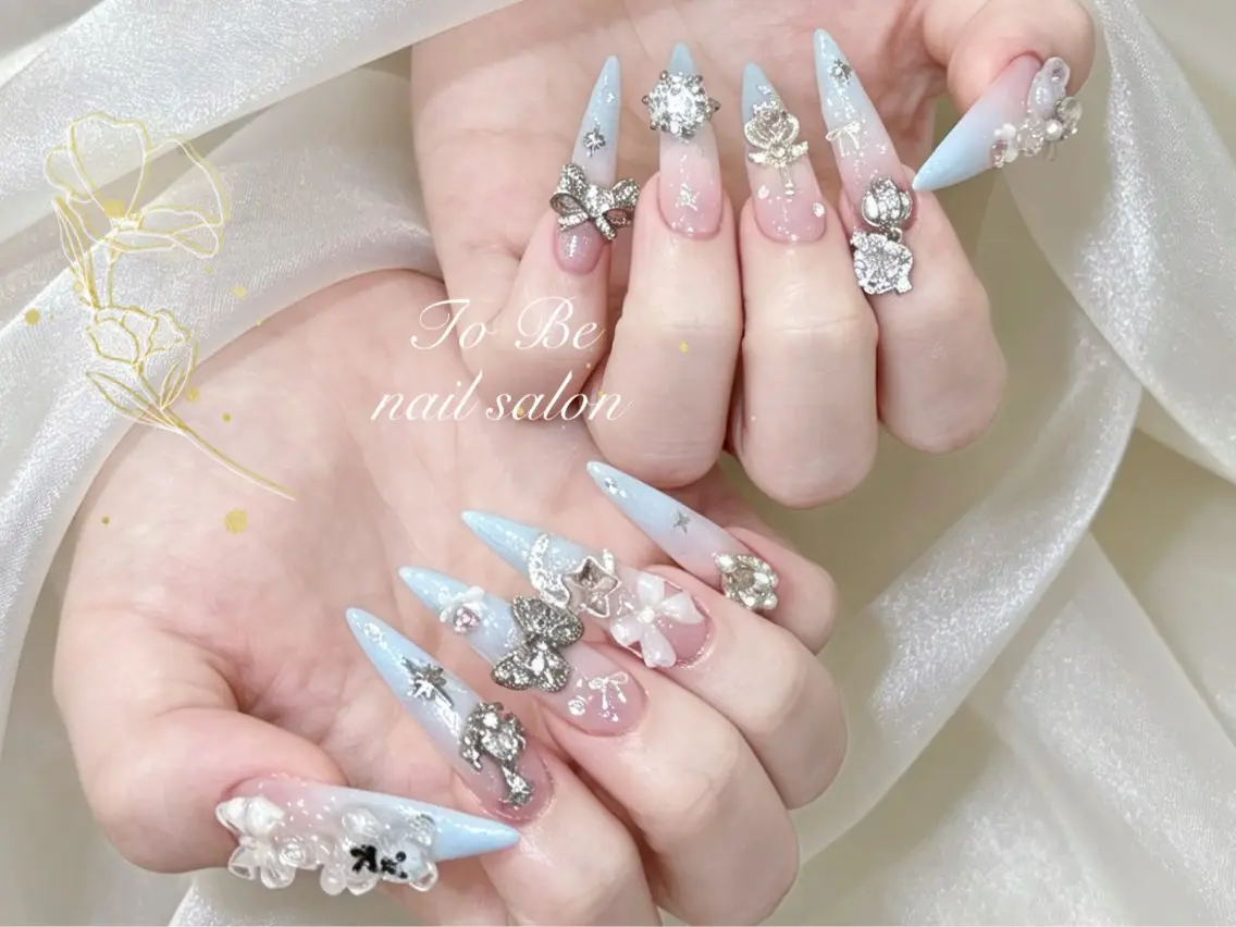 ロング ハンドネイル Nail Salon To Be珈月のネイルデザイン