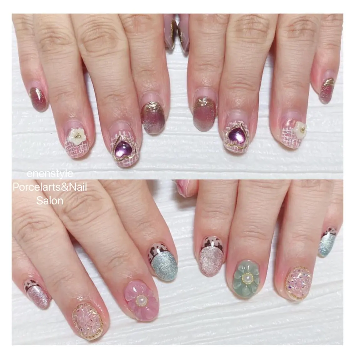 ショート ネイル ハンドネイル 🐾enen style 🐾のネイルデザイン