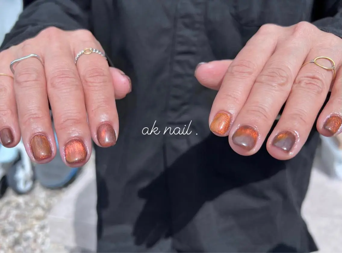 ショート ネイル マグネットネイル ak nail .のネイルデザイン