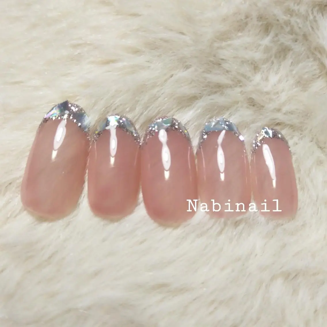 ネイル フレンチネイル ガラスフレンチ 西日暮里 Nabinailのネイルデザイン