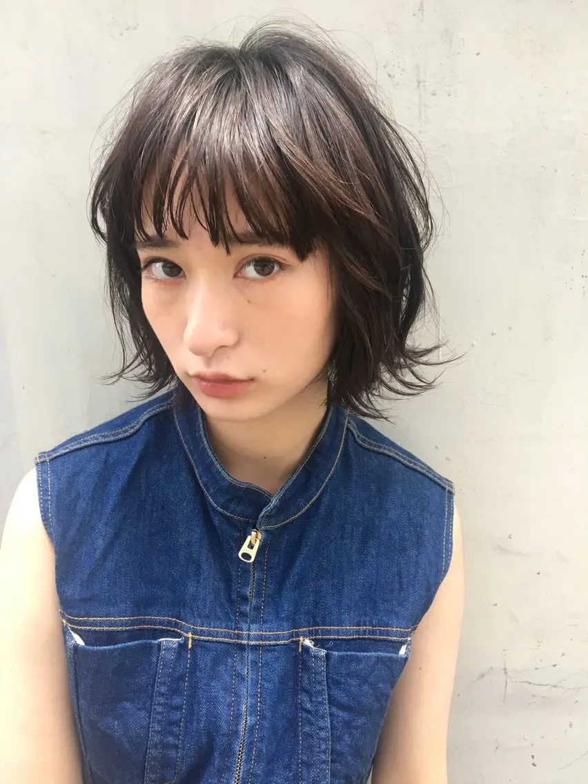 ミディアム カラー 水野 恵里加のヘアスタイル