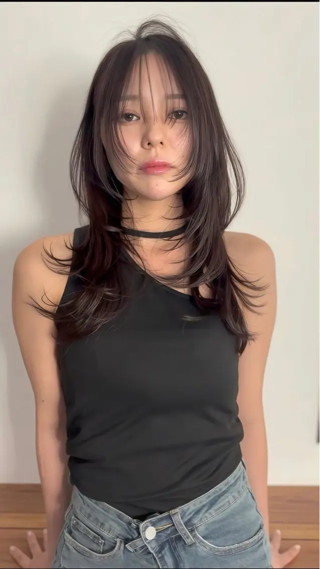 ロング レイヤーカット 中江 翔のヘアスタイル