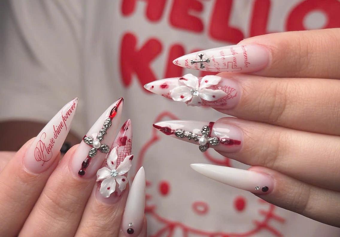 ネイル フレンチネイル ジェルネイル ハロウィン 韓国ネイル マグネットネイル ハンドネイル H.baby Nail Salonのネイルデザイン