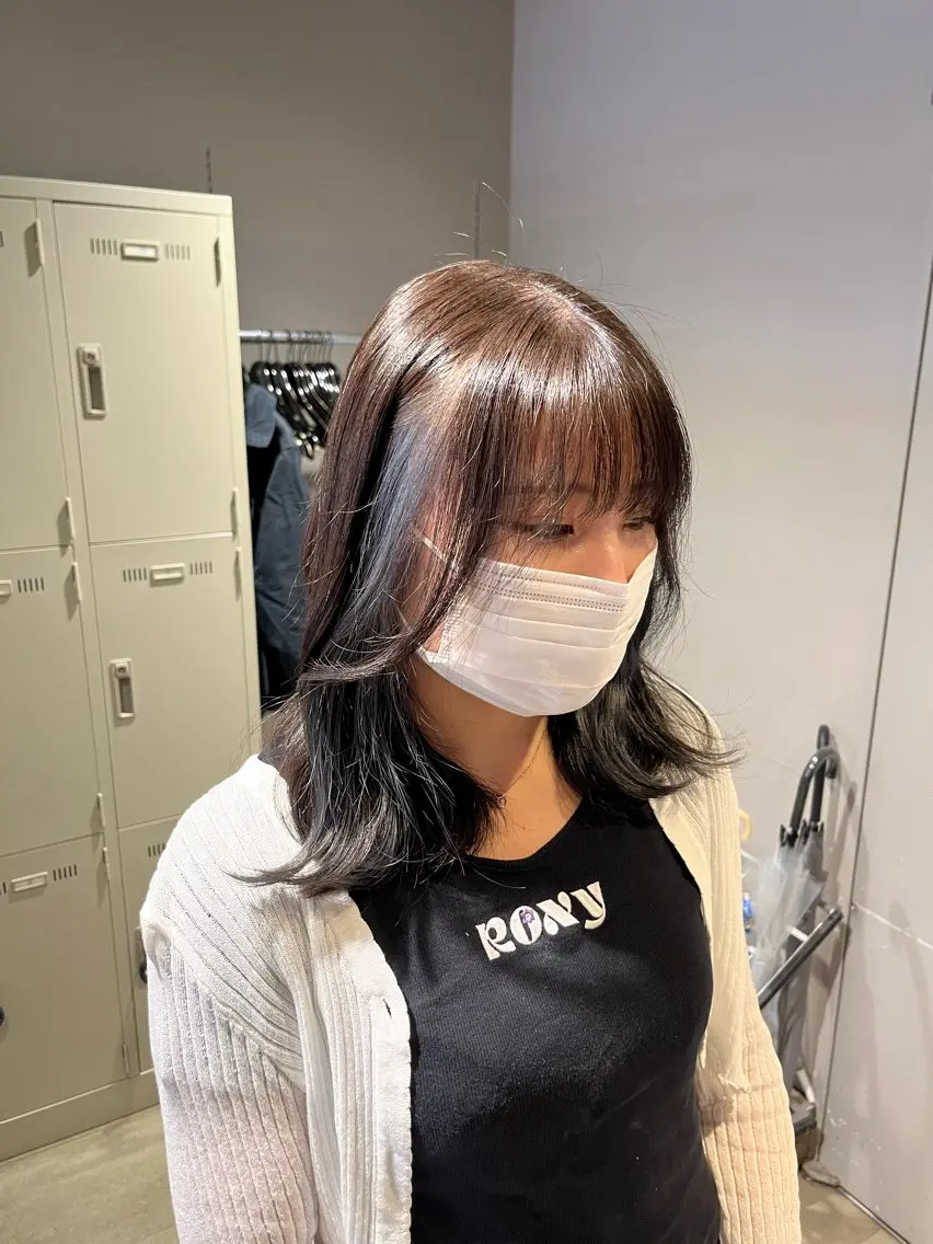 ミディアム ヘアカラー トリートメント ヘッドスパ ヘアセット 寒色/ベージュヘア ブリーチありMiOのヘアスタイル