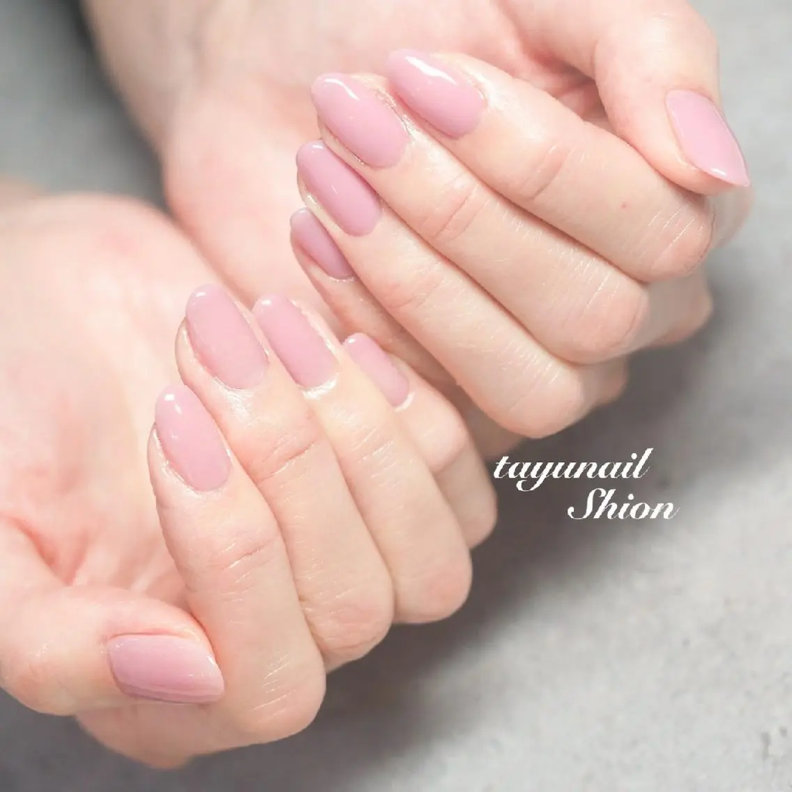 ネイル ブルー ジェルネイル ワンカラーネイル パラジェル ピンク ネイルサロン 【たゆnail】のネイルデザイン