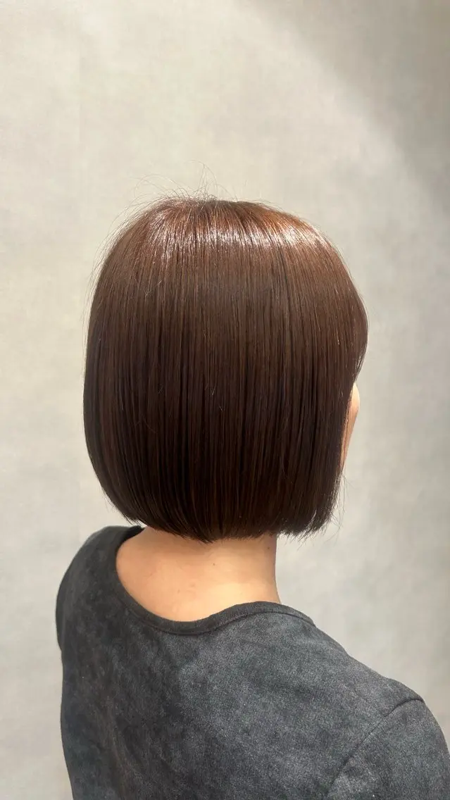 ショート カラー ブリーチ ブラウンカラー 透明感カラー ダブルカラー ナチュラルブラウン 藤浪 凪沙のヘアスタイル