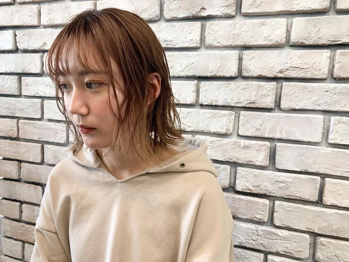 ミディアム カラー ヘアアレンジ イワタ マハ/ minim hairのヘアスタイル