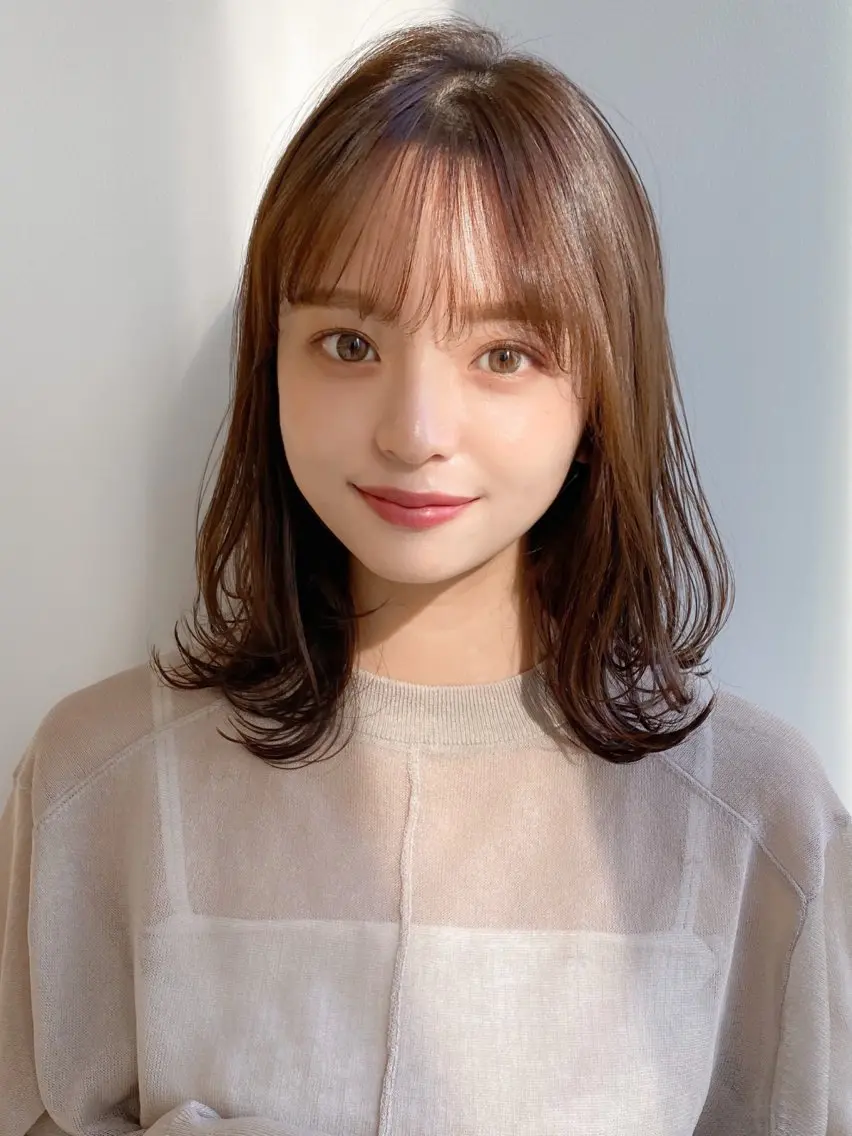 セミロング カラー くびれヘア レイヤーカット カット ヘアカラー トリートメント レイヤー×髪質改善✨ 渋谷/佐藤侑哉のヘアスタイル