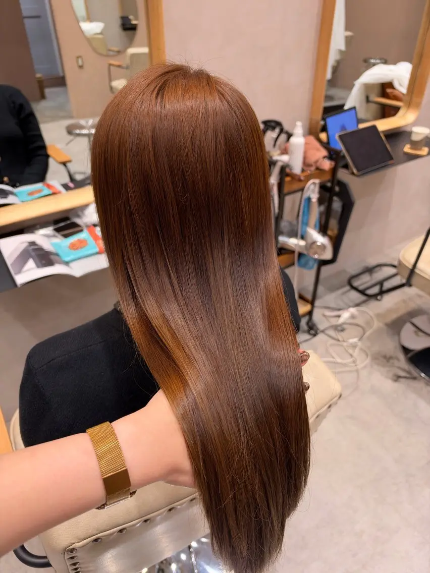 ロング トリートメント ヘッドスパ ヘアセット 🧡ボブ/うる艶カラ ー🩵　さくら🌸のヘアスタイル