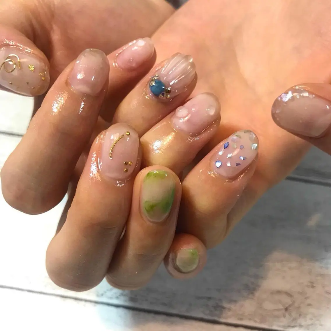 ネイル アートネイル クリアネイル ハンドネイル GéRanium Harukaのネイルデザイン