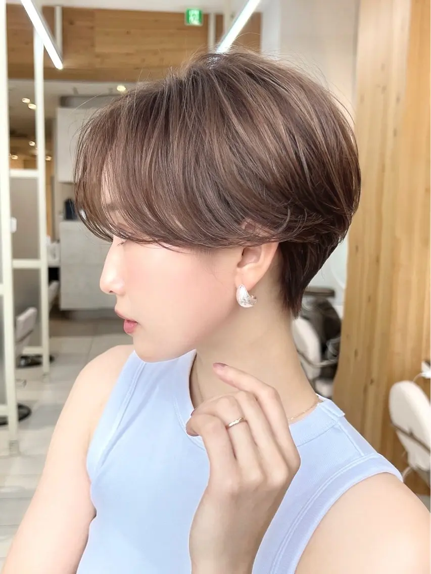 ショート カラー パーマ ヘアカラー トリートメント 銀座✨ショートボブ ショート/坂本亜裟海のヘアスタイル