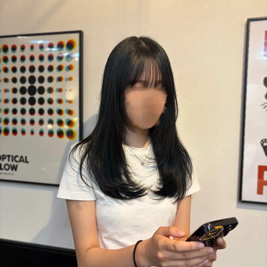 セミロング レイヤーカット カット ヘアカラー スズキ リコのヘアスタイル