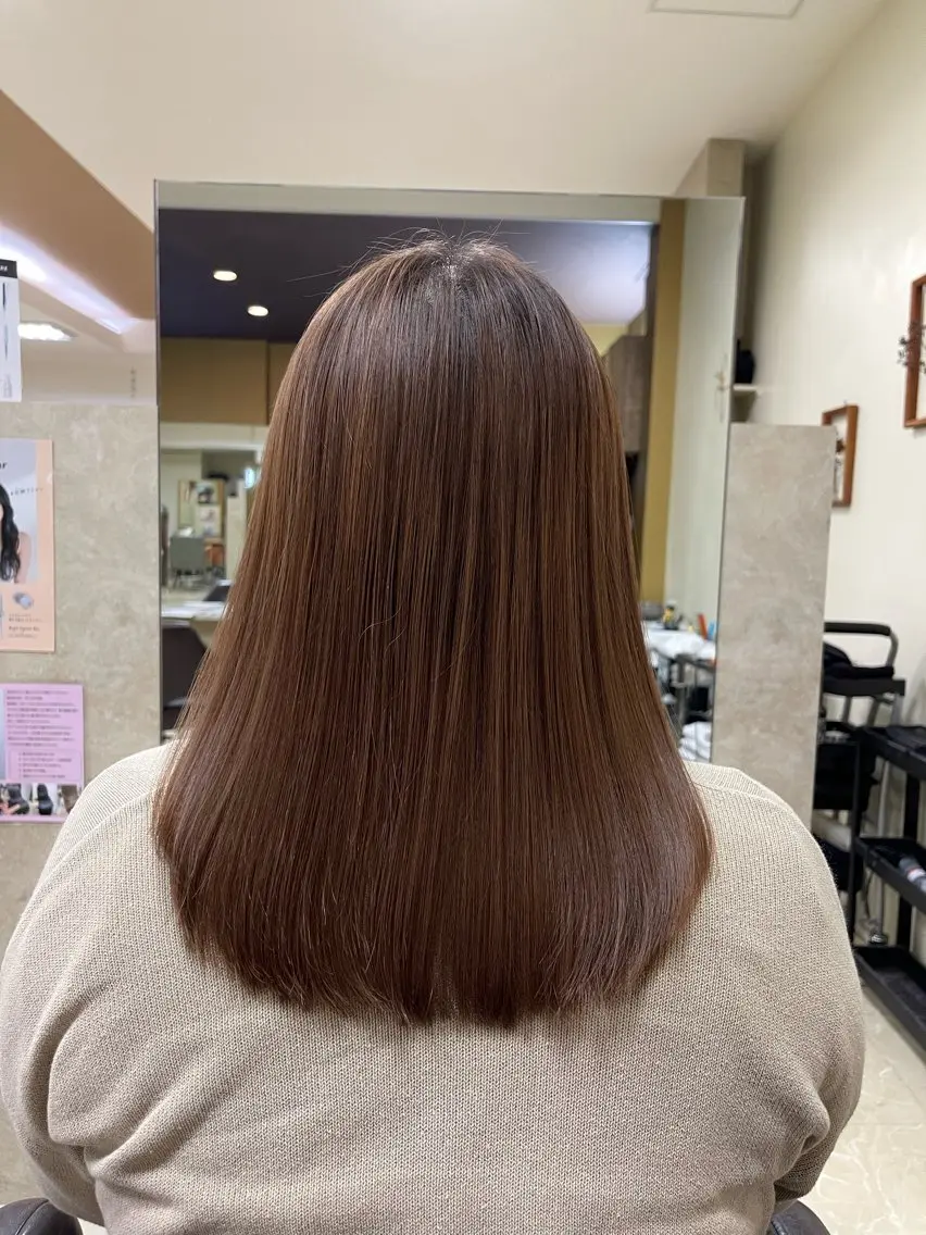 セミロング 髪質改善 縮毛矯正 縮毛・酸性ストレート モデル募集のヘアスタイル
