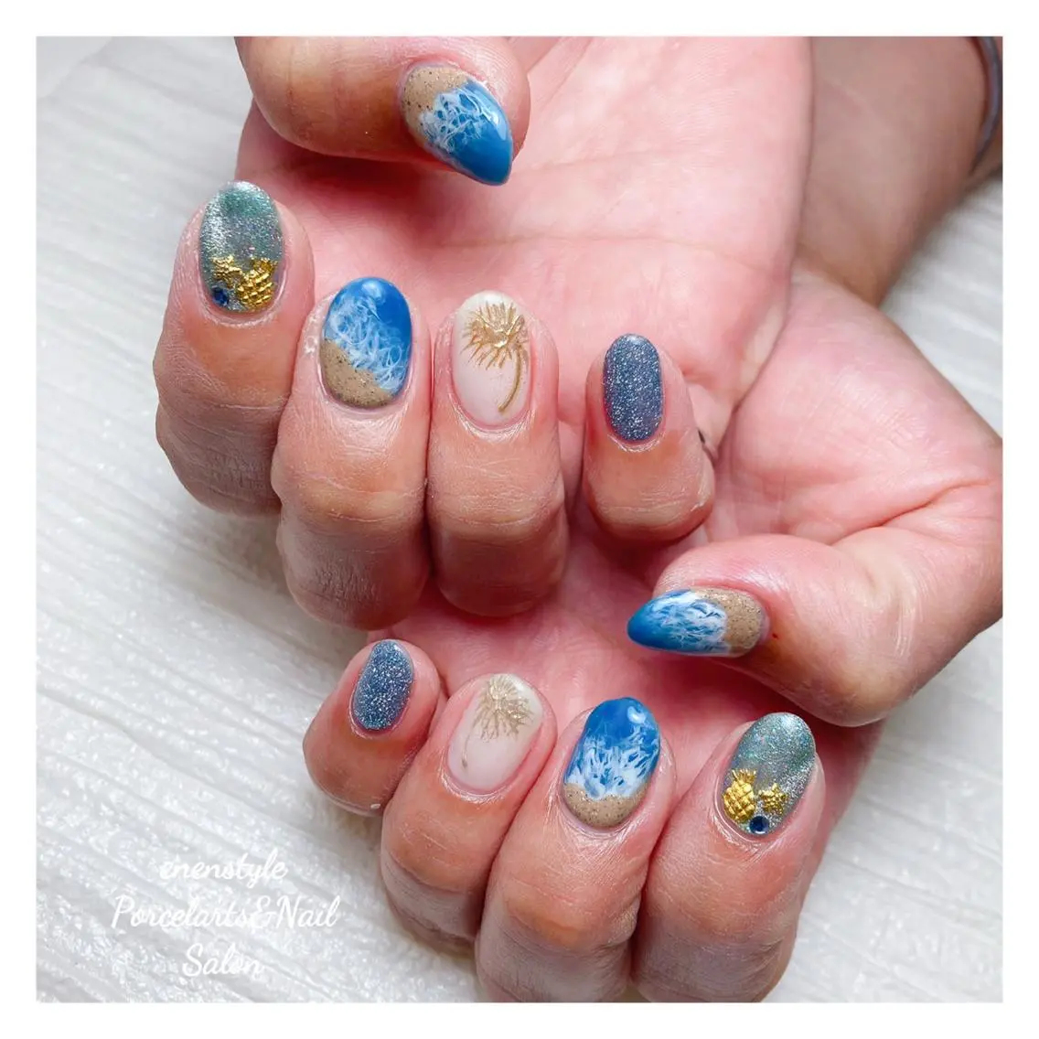 ミディアム ネイル 🐾enen style 🐾のネイルデザイン