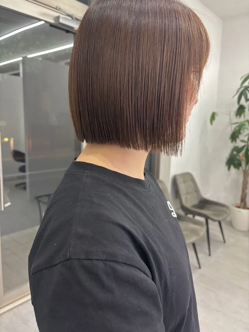 ショート ショートボブ ボブ ショートヘア カット 縮毛矯正 新村 華奈絵のヘアスタイル