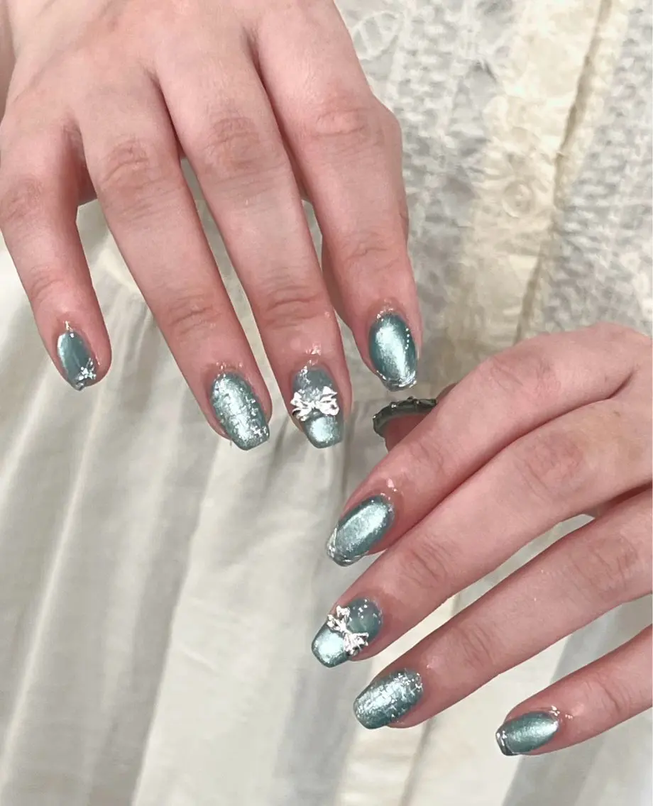 ネイル アートネイル フレンチネイル マグネットネイル ミラーネイル オフィスネイル Blossom nail_研修のネイルデザイン