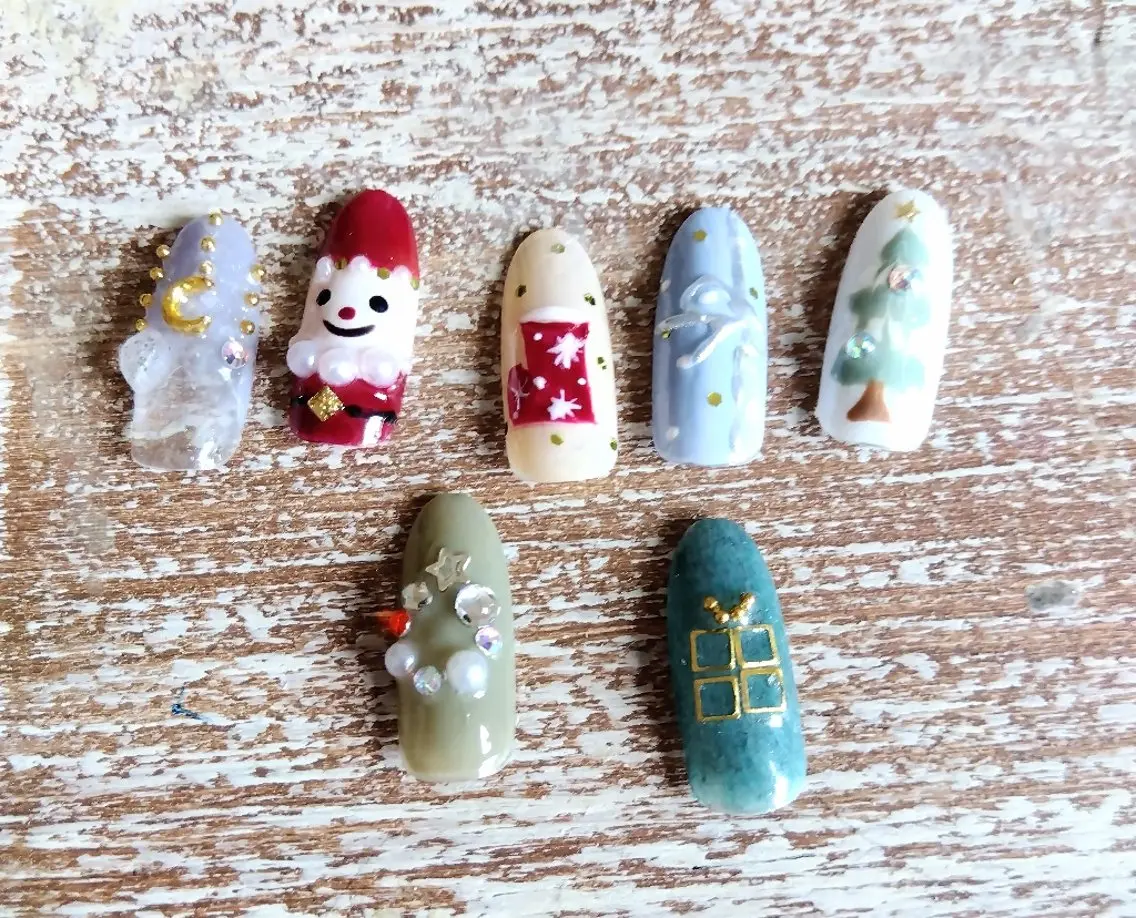 ネイル アートネイル 冬ネイル クリスマス NailSalon Ne-Neのネイルデザイン