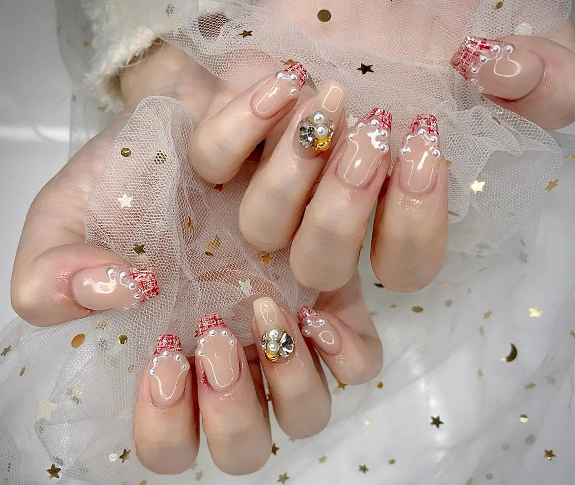 ネイル I-nailロング /ワンホン/キラキラのネイルデザイン