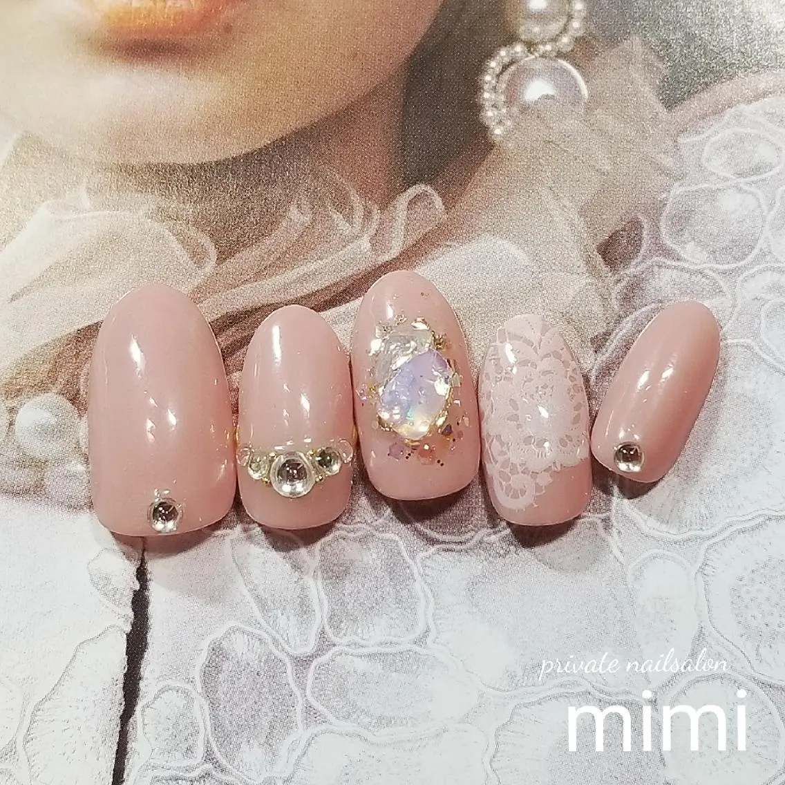ネイル キラキラネイル レース 博多ネイル ｍｉｍｉのネイルデザイン