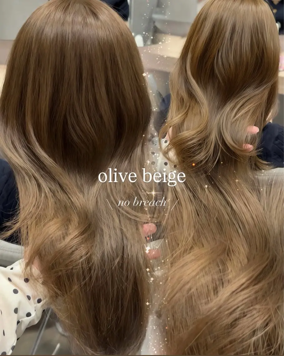 ロング カラー ベージュカラー オリーブベージュ 髪質改善 カット ヘアカラー トリートメント 髪質改善/縮毛矯正/ 透明感カラー/ななこのヘアスタイル