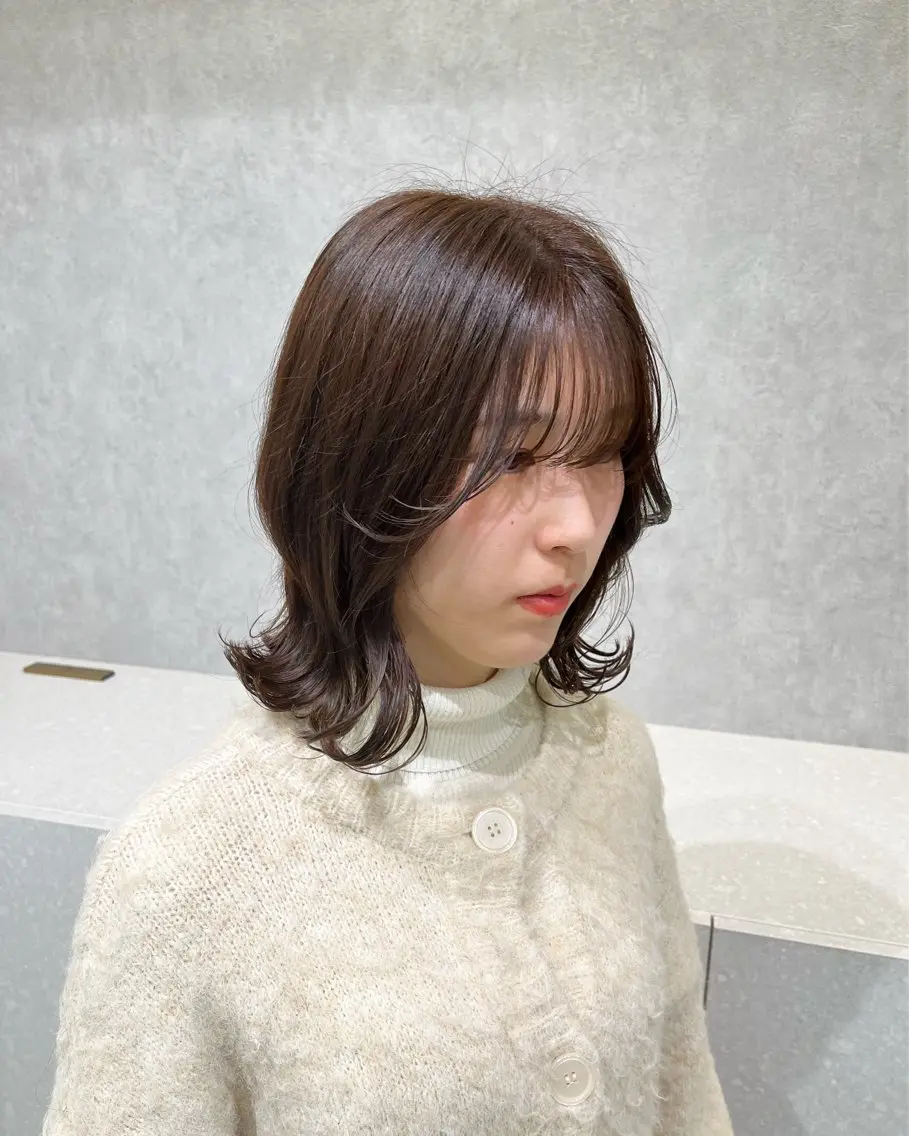 ミディアム カラー カット ヘアカラー トリートメント 韓国ヘア🇰🇷透明 感カラー/yui💞のヘアスタイル