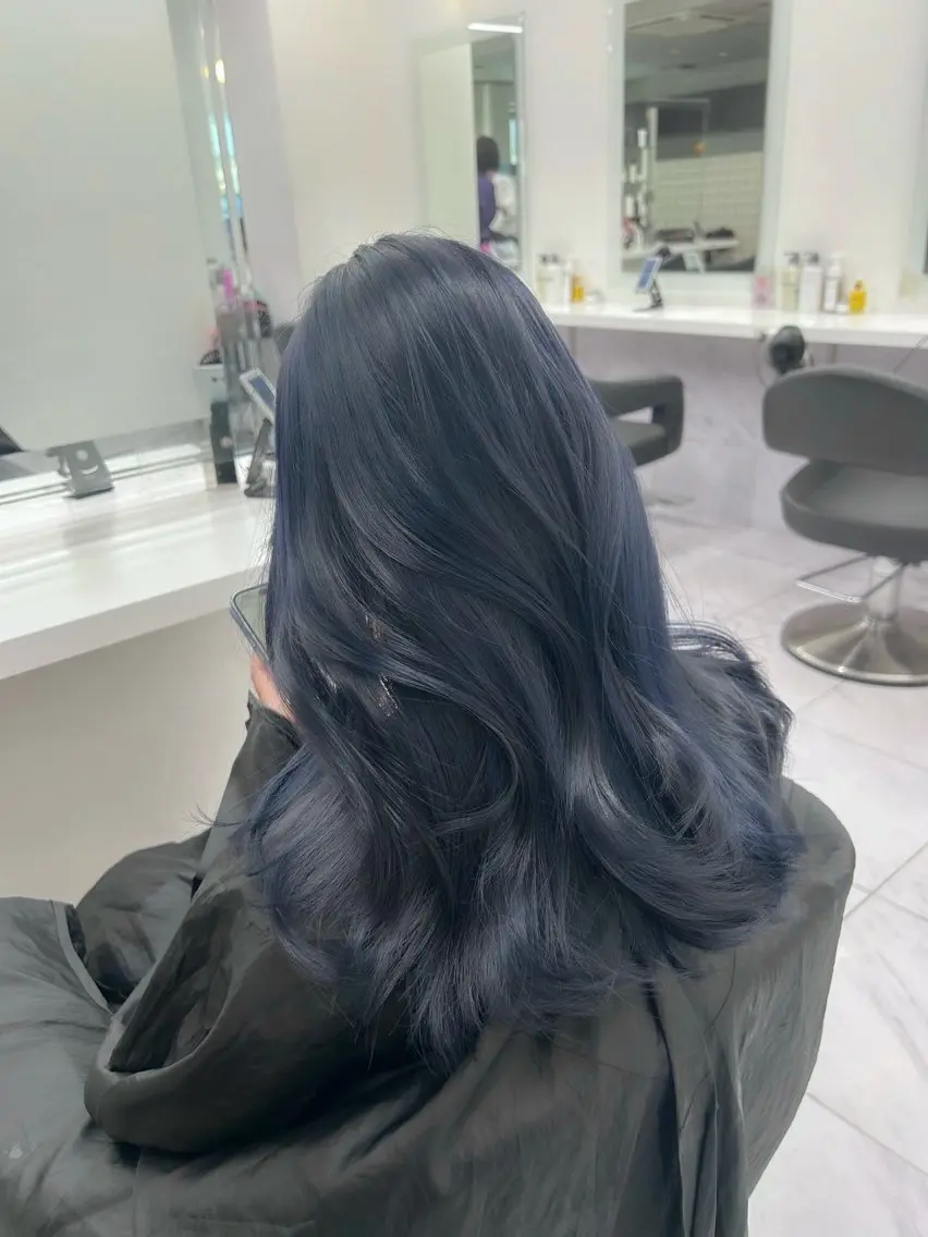 ロング カラー パーマ ヘアアレンジ メンズ キッズ ブリーチなしカラー/ ブラウン/レイヤーのヘアスタイル