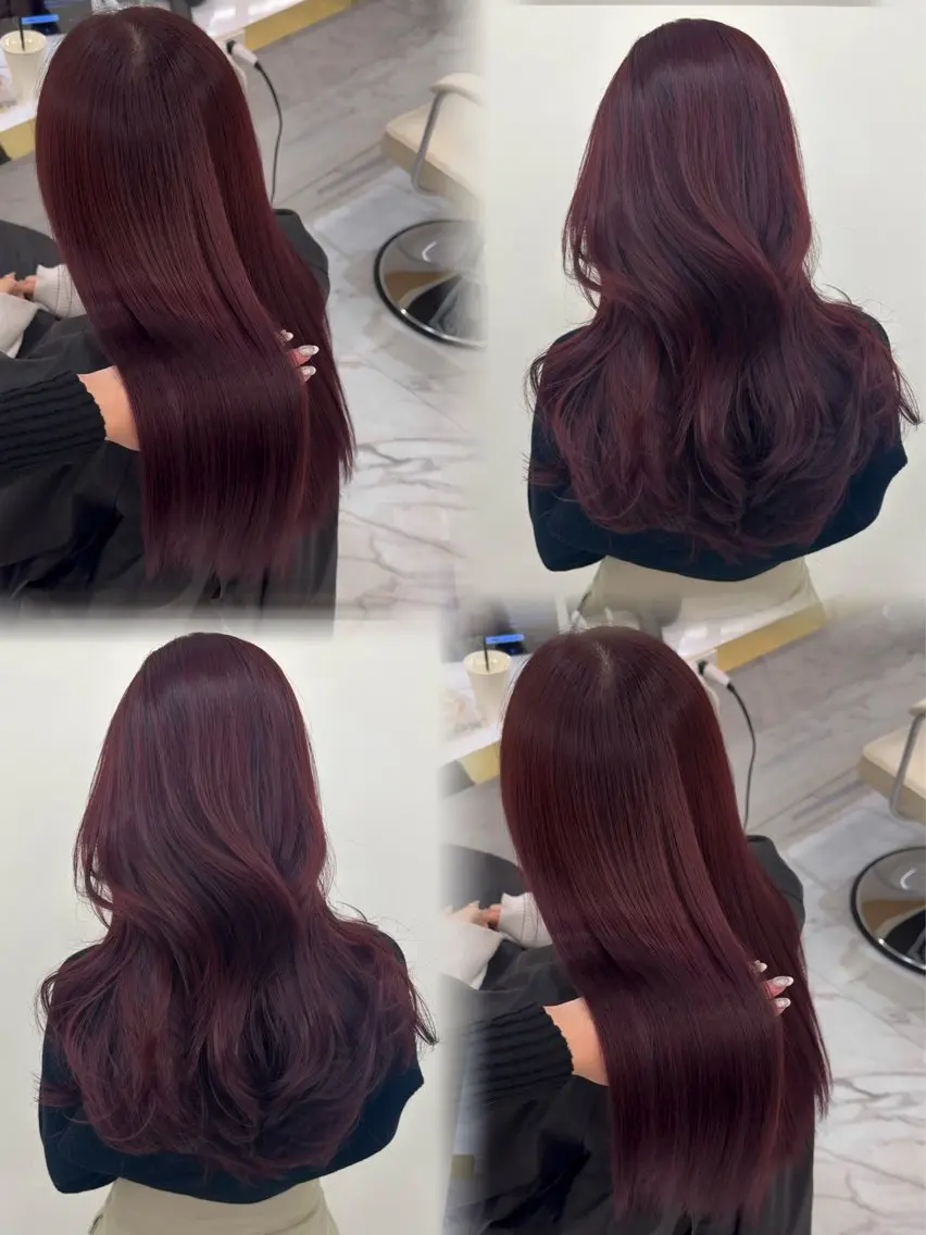 ロング カラー ボルドーカラー 髪質改善🫧 カラー特化/Hinaのヘアスタイル