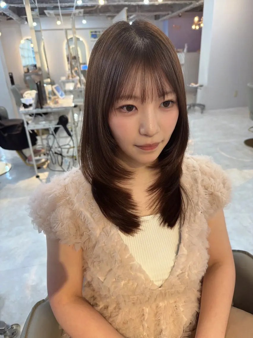 セミロング カット 縮毛矯正 レイヤー×縮毛矯正 中屋光貴のヘアスタイル