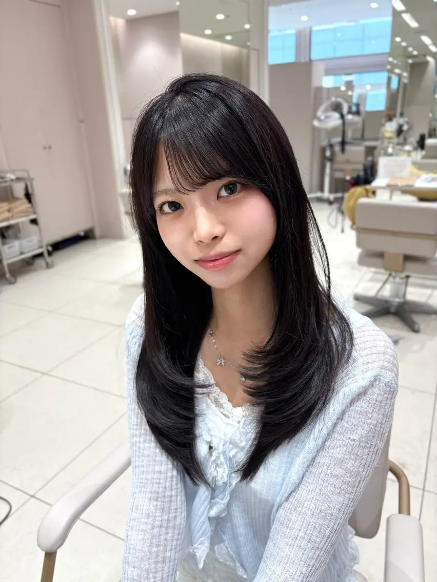 ロング カラー 透明感カラー ディープラベンダー ラベンダーカラー レイヤーカット カット ヘアカラー トリートメント 銀座/レイヤー/ 透明感カラー✨りくのヘアスタイル