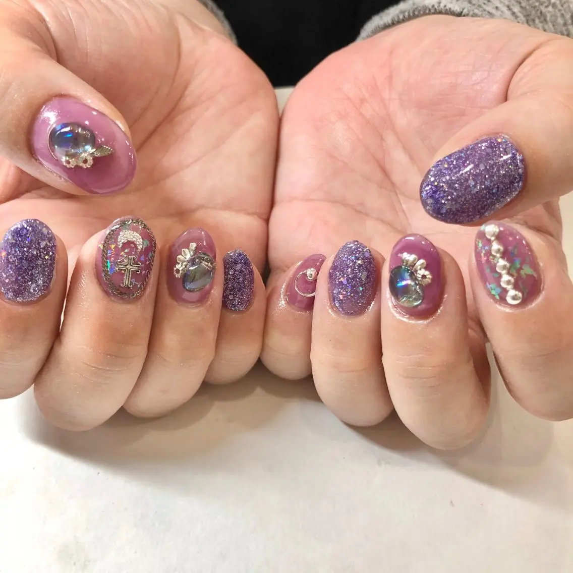 ネイル パープル 🎀AYAKO 🎀中韓ネイルのネイルデザイン