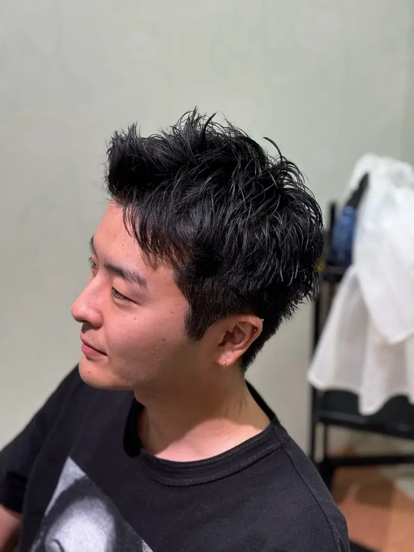 ショート メンズ スパイキーショート ショートヘア カット ０分パーマ/ メンズパーマ藤原海斗のヘアスタイル