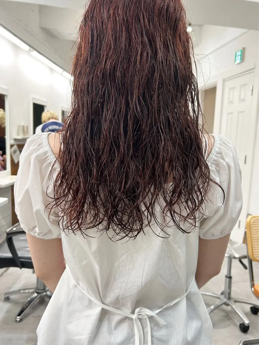 ロング パーマ カット パーマ トリートメント レイヤーボブ/ 艶カラー/サナ🌼のヘアスタイル