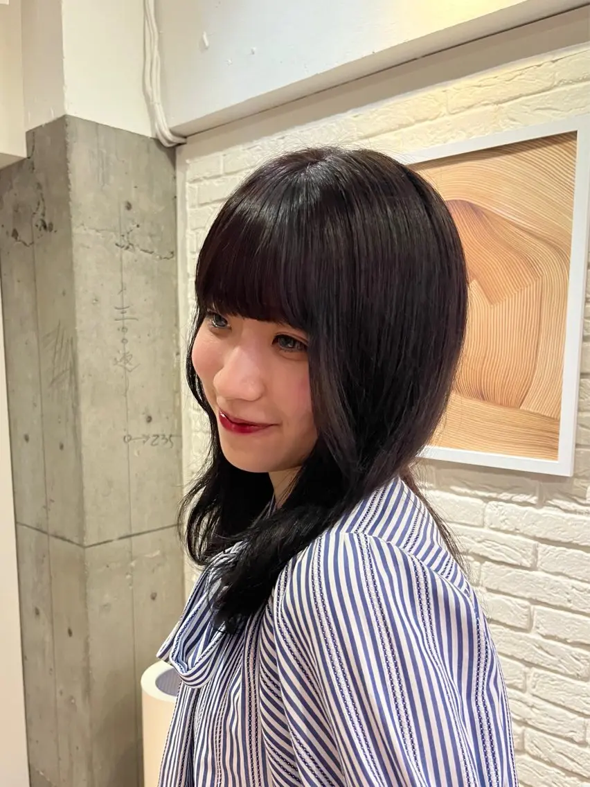 セミロング カラー ラベンダーカラー オリーブカラー/ レイヤー/ ローレンのヘアスタイル