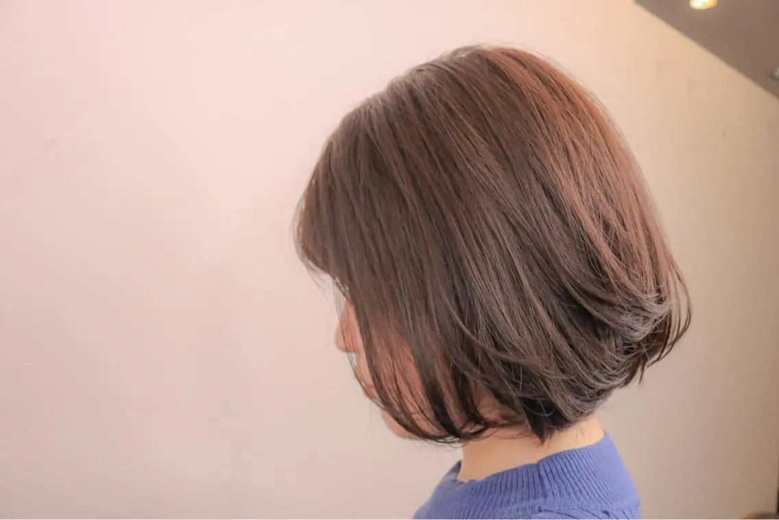ショート ボブ カット 縮毛矯正 透明感カラー🇰🇷 レイヤー✨桑原　研太のヘアスタイル