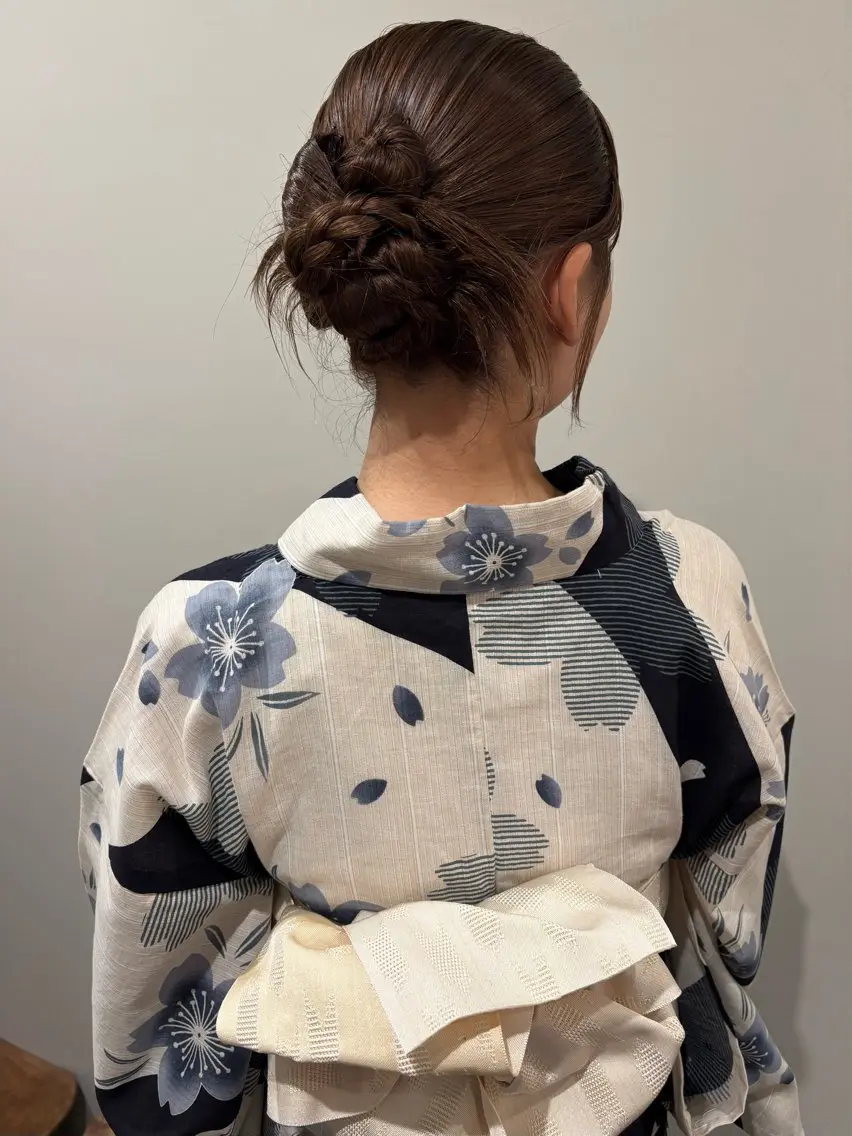ヘアアレンジ 浴衣 ヘアセット yumemiレイヤー ✴︎ 透明感カラーのヘアスタイル