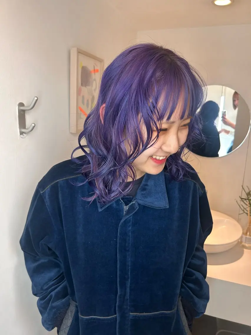 ミディアム カラー ヘアカラー かがやしづ ⭐️ベージュのヘアスタイル