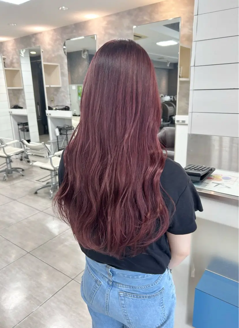ロング カット ヘアカラー レイヤー/艶髪カラー 森本くるみのヘアスタイル