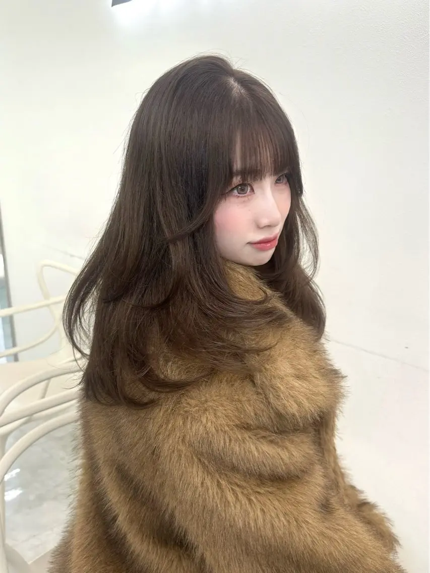 セミロング カラー ヘアアレンジ カット ヘアカラー 大人っぽ中韓レディ ヘア🤍MAOのヘアスタイル