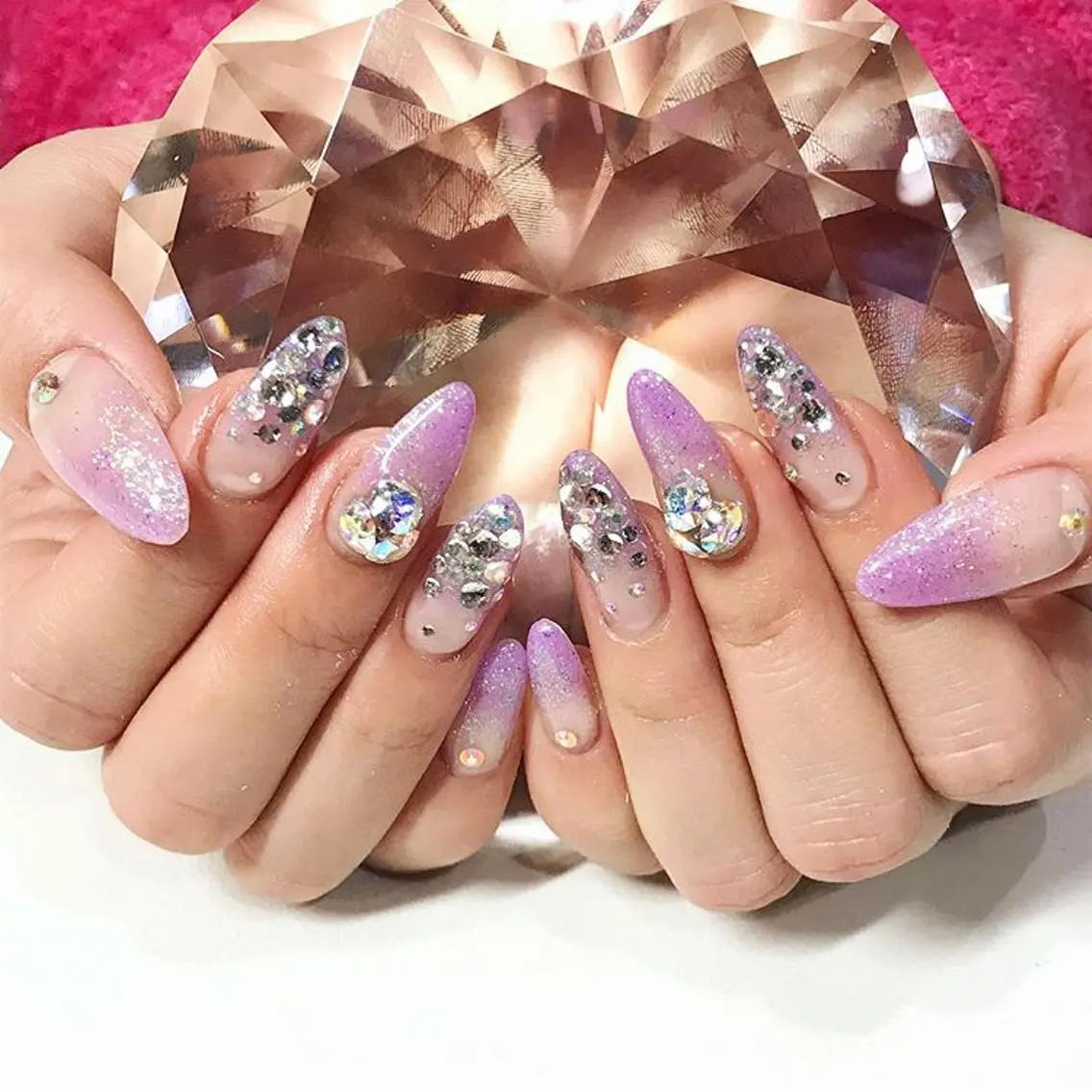 ネイル 渋谷／チップ長さ出し 👑アプレgel-xのネイルデザイン